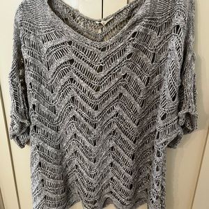 Eileen Fisher cotton/Rayon Open Weave knit top 2X